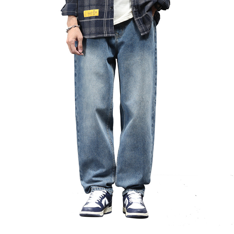 Gzjy jeans 2024 nuevos hombres y mujeres pareja misma marca de moda suelta micro ha poco libro rojo recomendación #6833