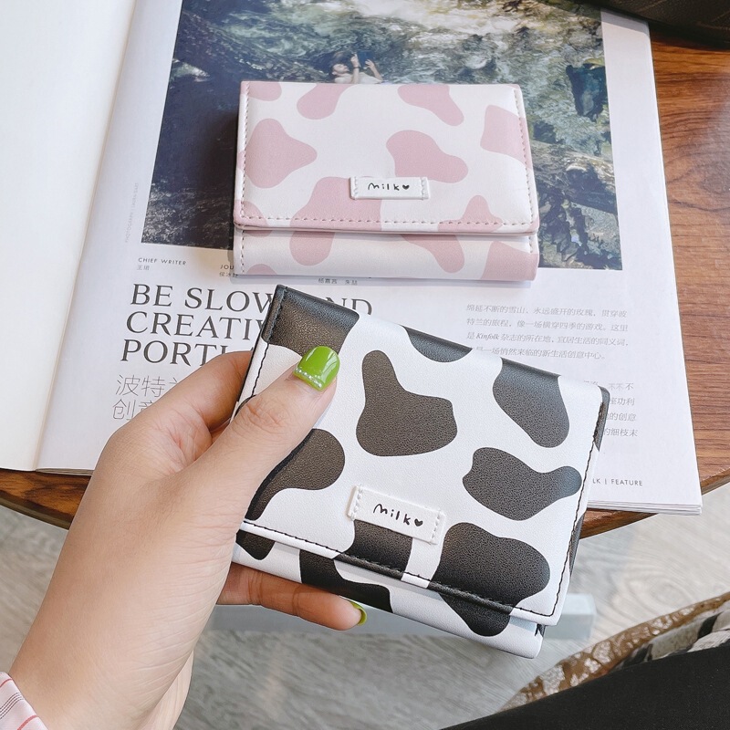 Daini 2025 Korean Version Cute Cow 70% off Mini Trendy Personality Ins Student Female Short Wallet Purse