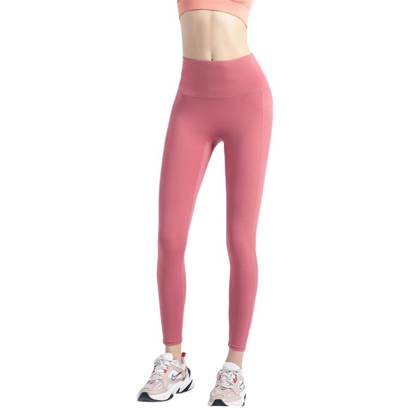 Juyitang europeo y americano desnudo melocotón verano fitness Pantalones mujer apretado cintura alta cadera elevación estiramiento correr deportes yoga Pantalones