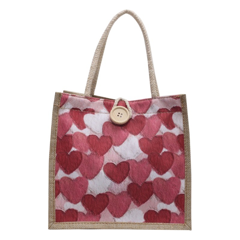 En stock al por mayor caja de almuerzo Bento bolsa femenina 2023 verano bolso de viaje japonés chica mano llevar bolsa de lino