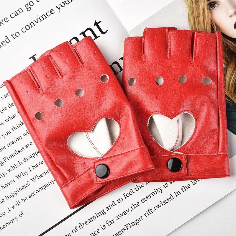 Guantes de baile de las mujeres hip hop punk etapa rendimiento trueno medio dedo guantes discoteca fotografía pu cuero baile guantes image 8