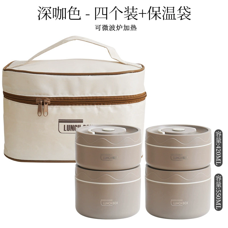 Ручной термос-ланч-бокс (Thermos), двойной слой, нержавеющая сталь AISI 304, варианты 420/550 мл