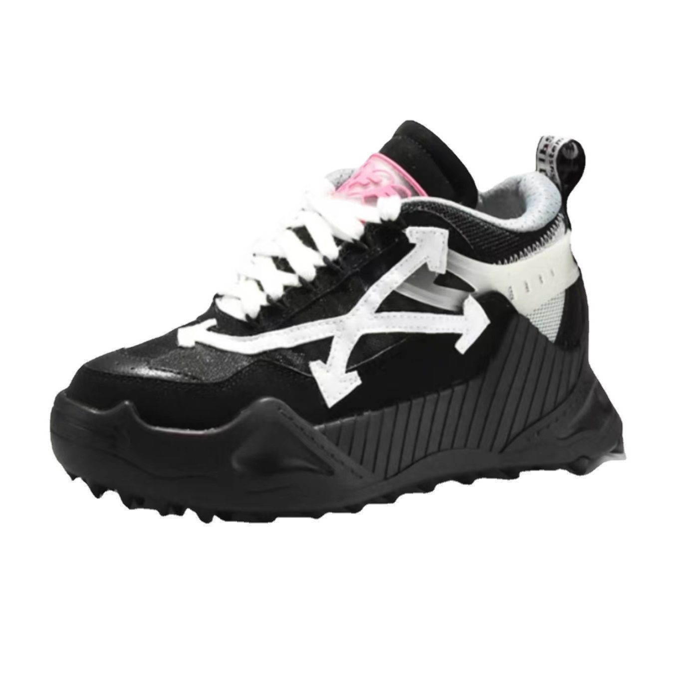 Papá zapatos de comercio exterior marca de moda zapatos de hombre suela gruesa altura creciente flecha pareja zapatos casual DingTalk inferior zapatilla de deporte de las mujeres