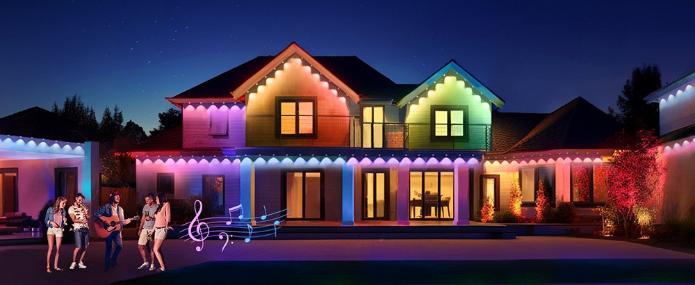 Eaves Lights Värikkäät Bluetooth Tuya WIFI Ääniohjaus IP67 Motion Ambient Lights Seinävalot sisätiloihin_voghion.com