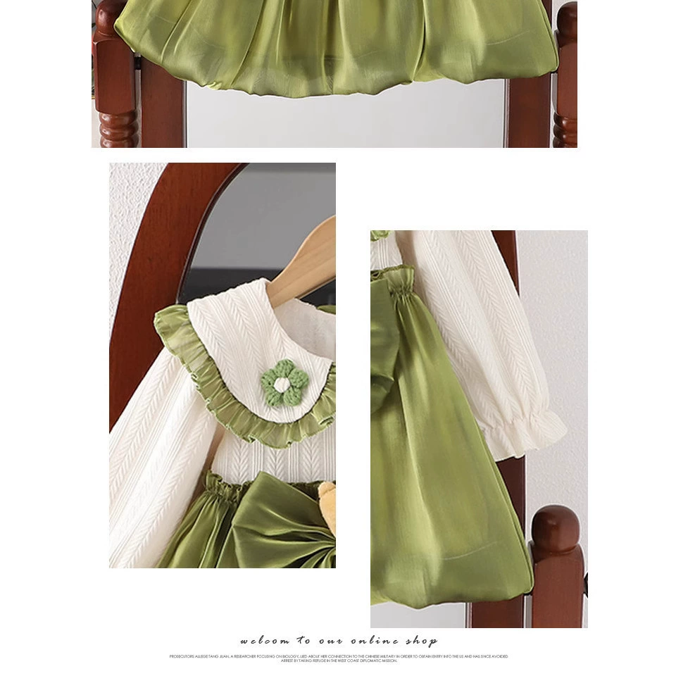 Children's autumn fashionable set, evening dress, skirt, small princess costume, 2025 years, Birthday gift