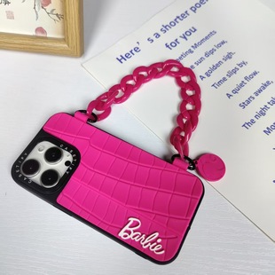 Suitable for Apple Iphone15Promax Personalized Trendy Barbie Wristband Bracelet 16 Acrylic Silicone Mobile Phone Case