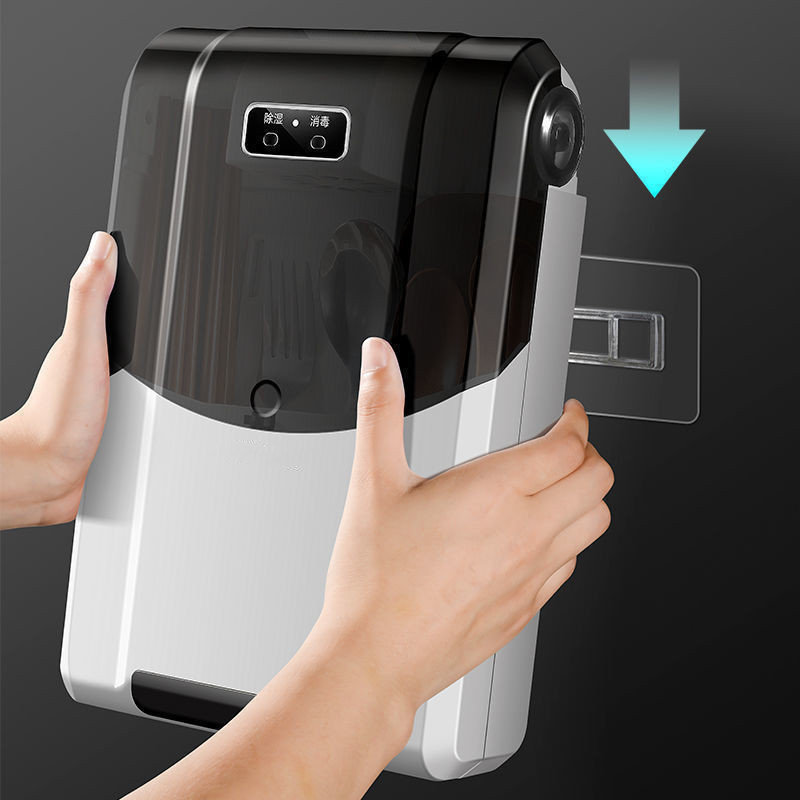 Multi-functional sterilizing chopstick tube, dustproof and mildew-proof, household kitchen tableware storage box, wall-mounted cage storage rack, new style