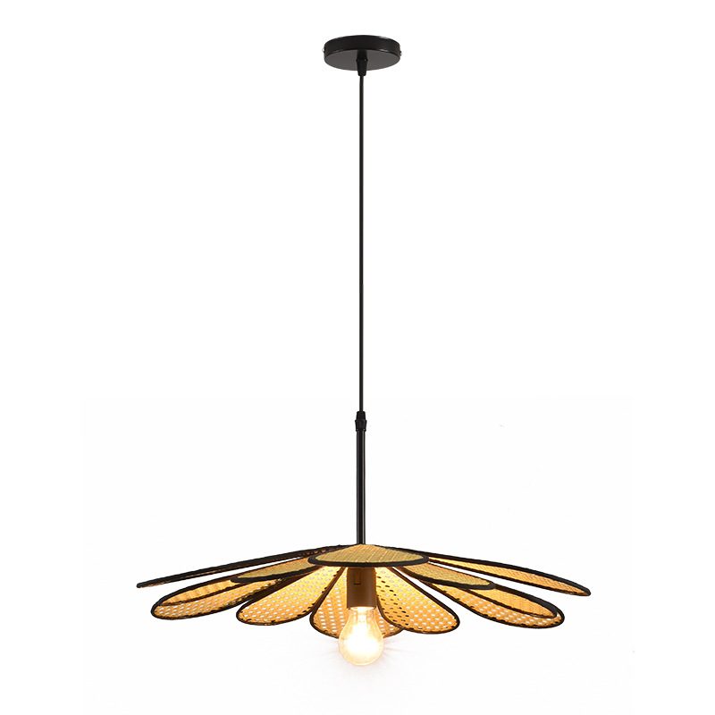 Chino Zen ratán lámparas B & B restaurante tranquilo estilo simple diseñador creativo personalidad ratán araña decorativa