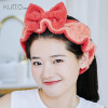 girl bow Hair band Coral Hit color Hair hoop Makeup Wash one's face Deposited mask Headband Head hoop Headdress