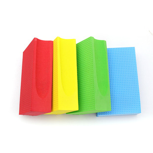 Grooved and Glue Rectangular Foam Diamond Hand-Wiped Sponge Block High-Density Red and Yellow Eva Square Eva Foam