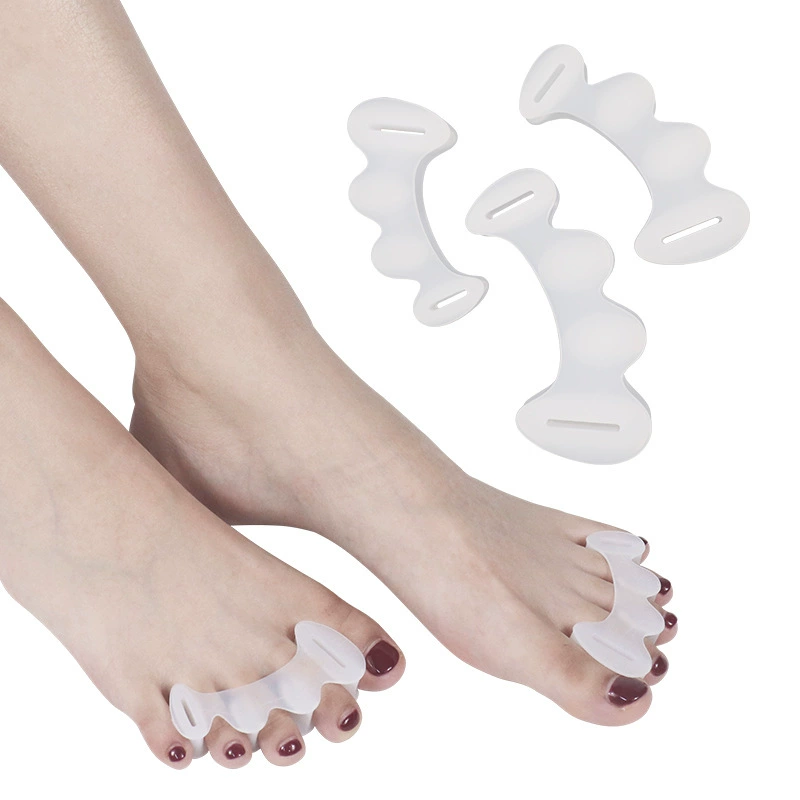 Корректор для большого пальца, разделитель пальцев при соприкосновении, разделитель для вальгусной деформации большого пальца, чистый силикон, трехъярусная цепочка