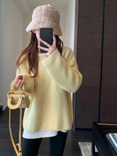 慵懒氛围感～颜色好美软糯厚实保暖针织大毛衣女秋冬新款G110212