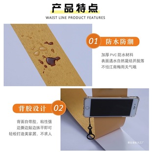 Thickened Imitation Metal Brushed Sticker Glass Door Frame Picture Frame Edge Sticker Decorative Waterproof Self-Adhesive Waistline Kick Horse Small