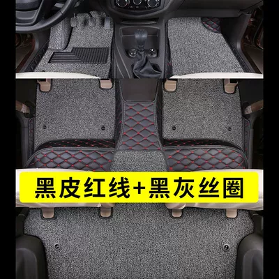 seven seats Jingyi x6, Ayaqaltılar (Kovriklər) - seven-seats-double-layer-three-row-floor-mats-black-and-gray-silk-circleblack-0