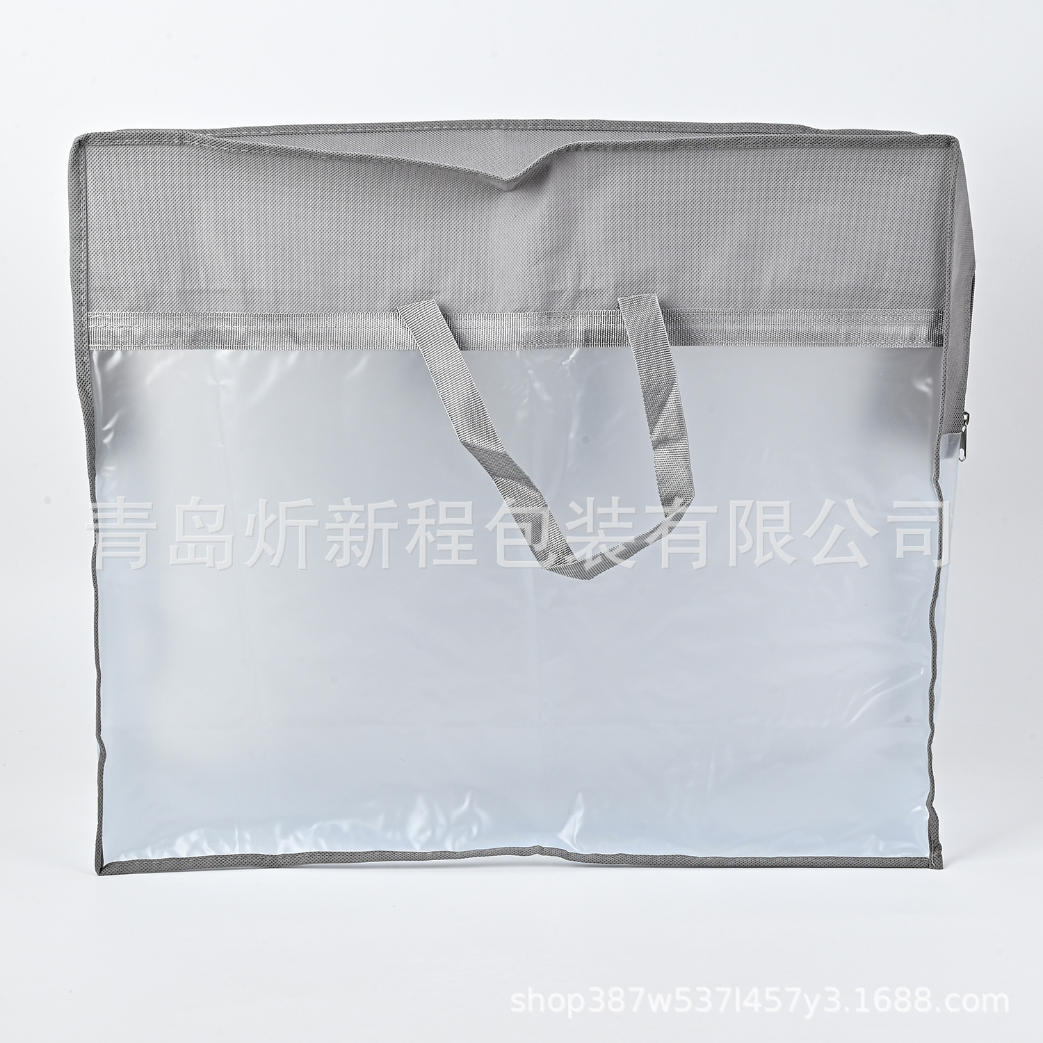 60x50x20cm - 회색 부직포 지퍼백, 60x50x20, PVC+폴리프로필렌 부직포