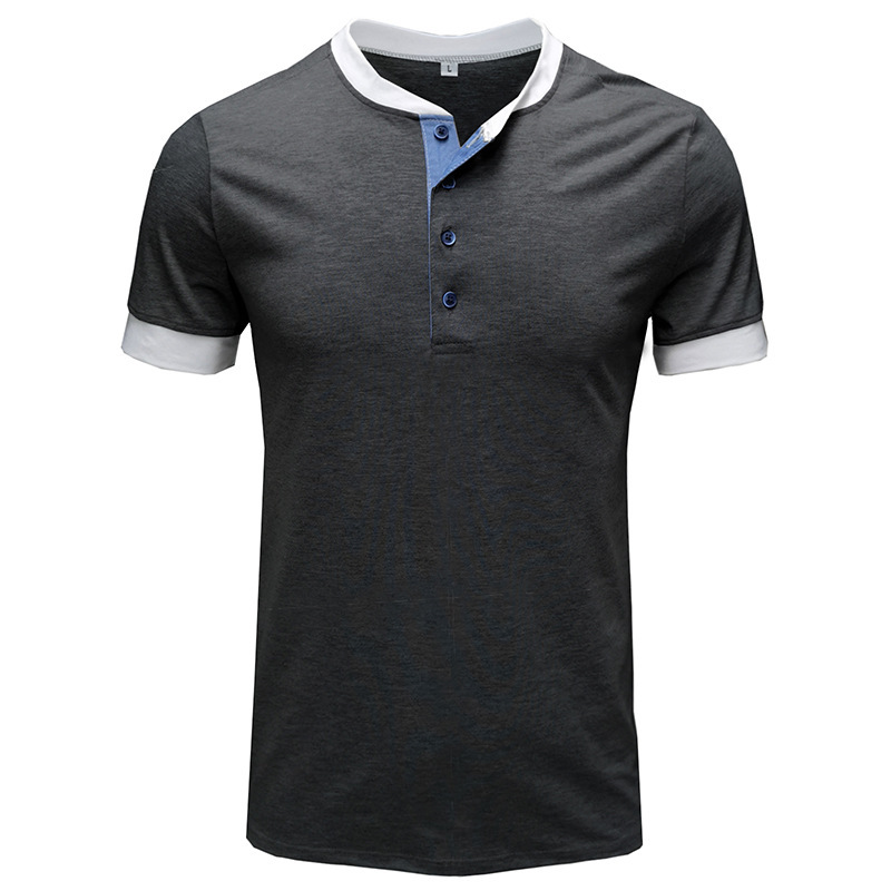 Sommer Neue Europäische und Amerikanische männer Casual Vielseitig Kurzarm T-shirt Rundhals Einreiher Top_voghion.com