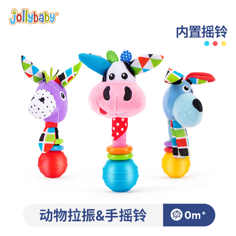 Jollybaby bebé recién nacido juguete mordida sonajero educativo masculino y femenino bebé 0-1 años educación temprana sonajero palo