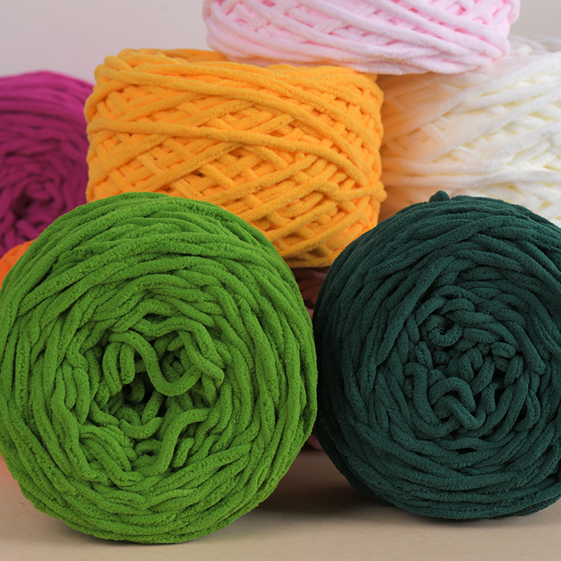 厂家批发3.3两冰条线单股diy粗毛线围巾棒针线小冰条围巾坐垫钩鞋