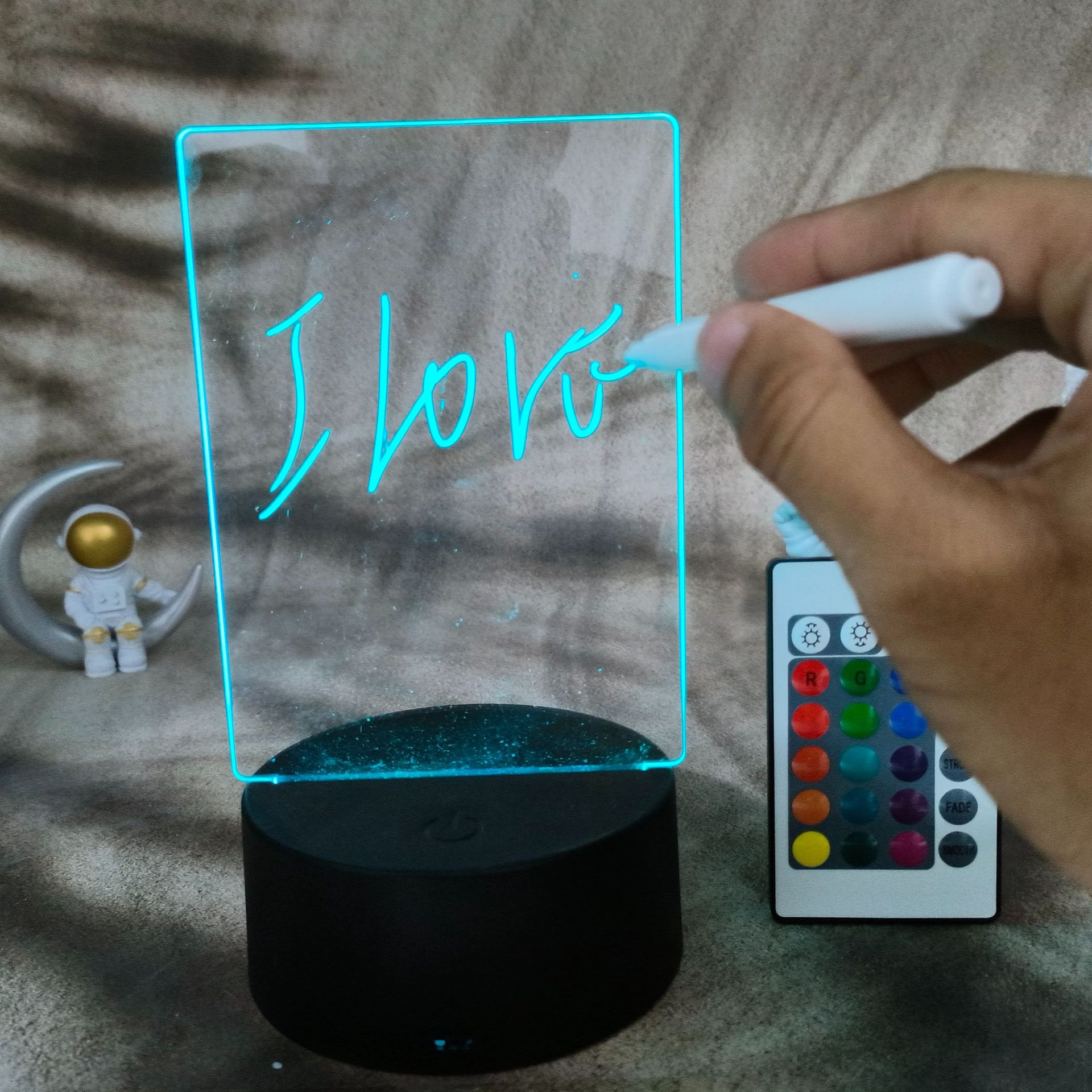 Tablero de escritura a mano de bricolaje de celebridades de Internet al por mayor de fábrica, luz nocturna en 3D, tablero de mensajes luminoso de escritura borrable de acrílico