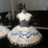 Blue slip dress, airplane, Lolita Jsk