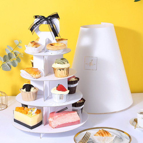 Multi-layer dessert packaging box cake box dessert table disposable mousse portable dessert stand afternoon tea packaging box
