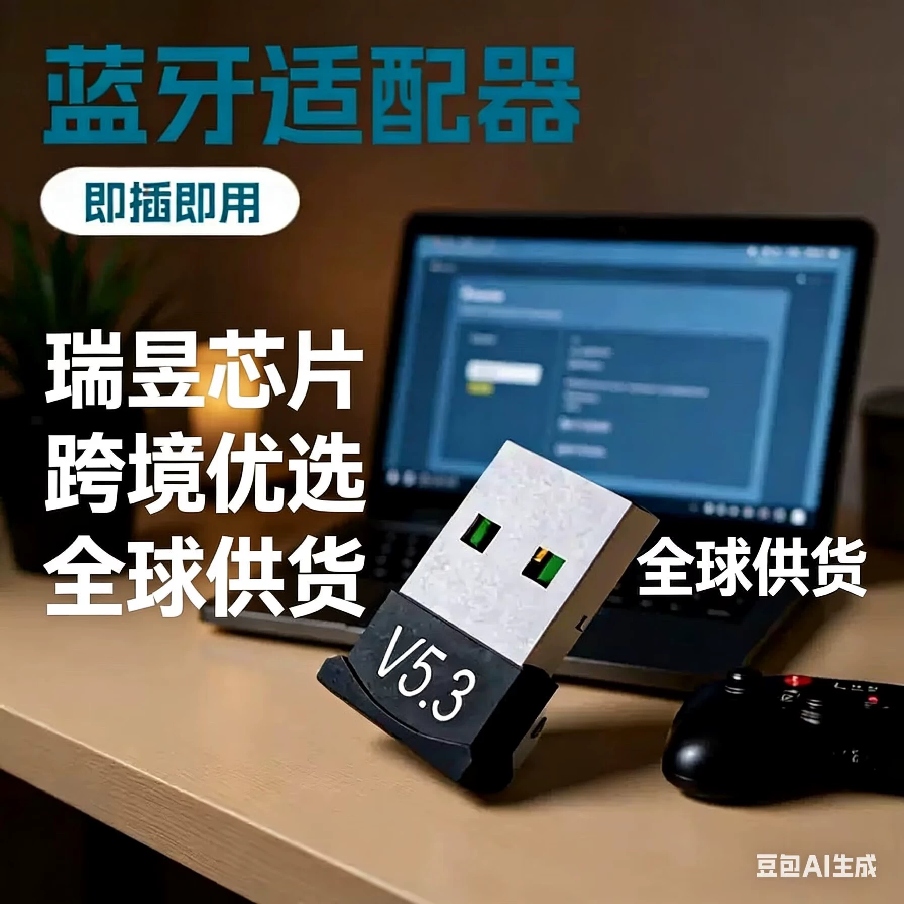 Bluetooth 5.3 USB адаптер передатчик и приемник для ноутбука и настольного ПК, компактный USB