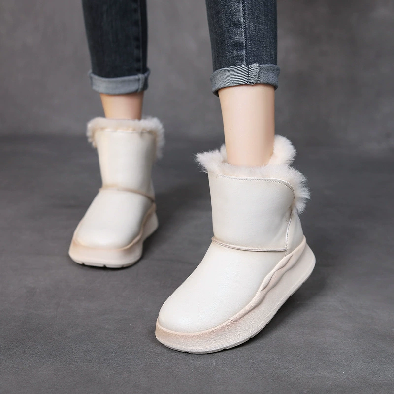 Winter matte leather keep warm windproof non-slip boots