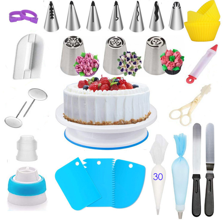 Manufacturer Produces Ready-Made Russian Decorating Nozzle Baking Mold Set Cake Turntable Set DIY Baking Accessories