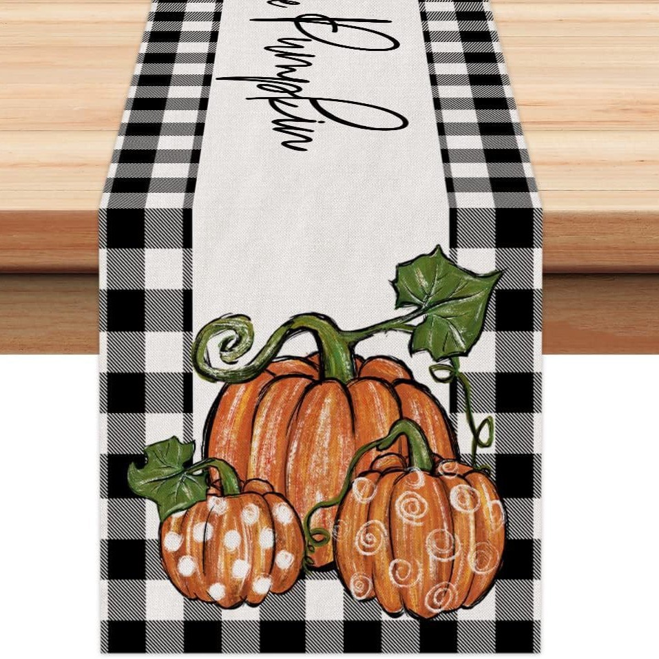 Transfronterizo 2024 Amazon nuevo día de acción de gracias festival de otoño mesa de lino mesa de mesa mesa de comedor mesa de té de mesa de comedor