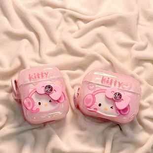 Защитный чехол (Apple) для AirPods 1–4 и AirPods Pro/Pro2/Pro3, фуксия с бантом, милый дизайн