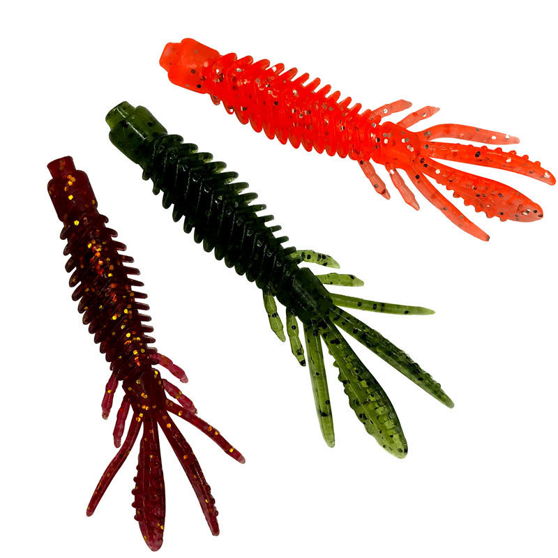 Ned Lead Head Hook Rig for Largemouth Bass and Walleye Soft Baits, Backcasting BIBI Floating Shrimp Soft Bait