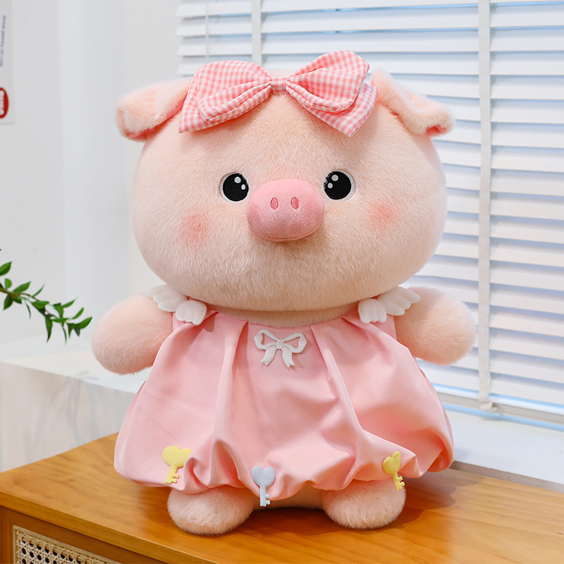 国境を越えた愛のキーホルダー豚のぬいぐるみカップルバブルピッグ人形卸売トレンドカップルギフト|undefined