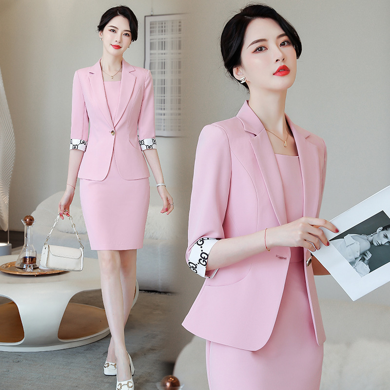 Small Suit Jacket Women's dress suit Broadcasting Host Art Examination Mirror Short Suit Dress Workwear Business Wear