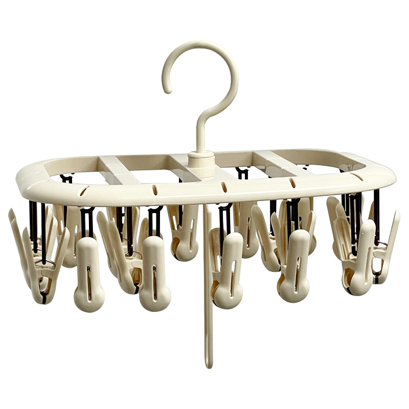 percha de secado multifuncional gruesa abrazadera a prueba de viento dormitorio ropa interior calcetín secado percha de secado plegable multi-clip