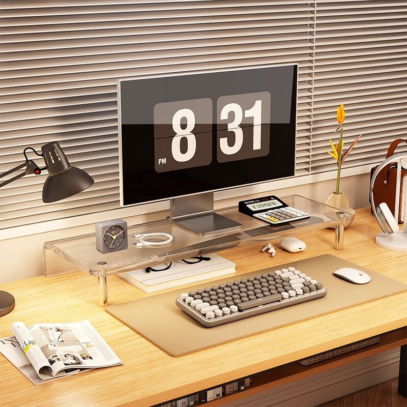 Acrylic Monitor Computer Elevated Desktop Desktop Storage Rack Home Office Elevated Laptop Stand