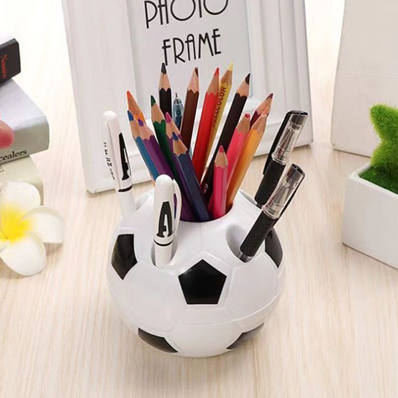 足球笔筒 塑料笔筒 多功能笔筒 广告笔筒 桌面笔筒 创意足球笔筒