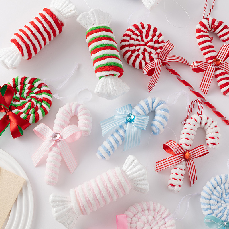 クリスマスペンダントクリスマスツリー装飾アクセサリークリスマスキャンディー松葉杖クリエイティブギフトシミュレーションバブルおもちゃ卸売|undefined