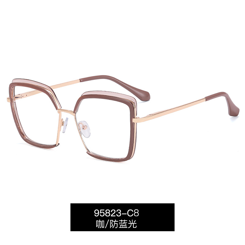 95823 Cruz-frontera de las mujeres Anti-azul claro europeo y americano ins moda TR90 llano gafas primavera pierna gafas marco