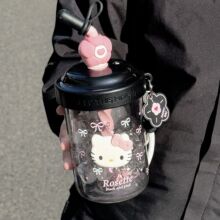 水杯ins风女生可爱搅拌杯大容量卡通带刻度随手塑料杯一件代发杯