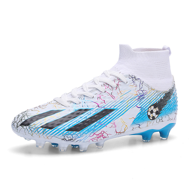 X20 long nails white and blue