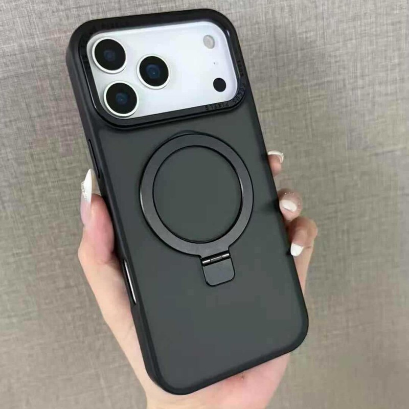 适用iPhone17大孔支点壳苹果16promax半透雾面磨砂磁吸支架肤感壳|undefined
