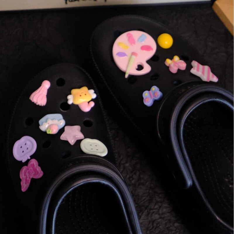 新しい夏のドーパミンかわいい下駄靴花靴バックル diy 靴アクセサリーアクセサリー適応クロス装飾|undefined