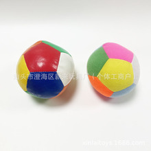 工厂直销新款跨境4寸12片彩色填棉球工艺球婴儿PVC皮足球玩具