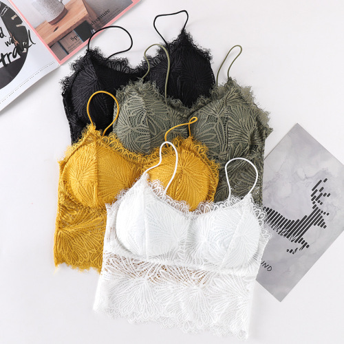 Eyelash lace strap tube top for women removable spring and summer students' bottoming breast-wrapped anti-exposure underwear live broadcast delivery