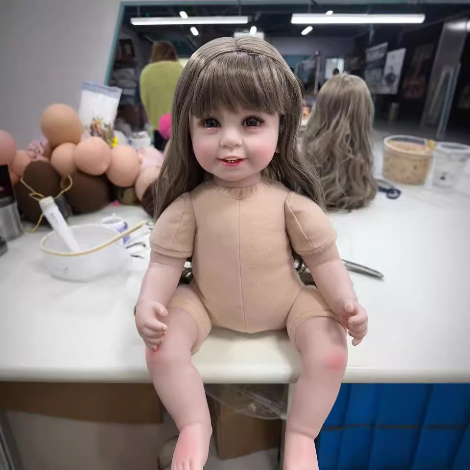 Nueva muñeca desnuda de seis dientes con cabello colorido de alta calidad