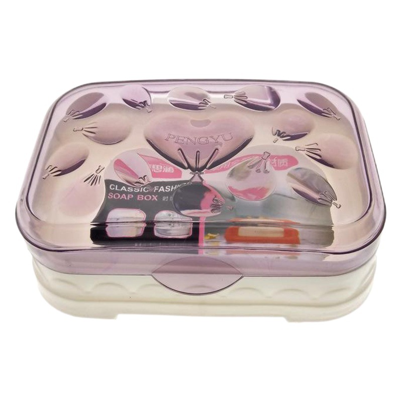 G1513 2193 # caja de jabón transparente caja de jabón de drenaje con tapa de baño de plástico image 1