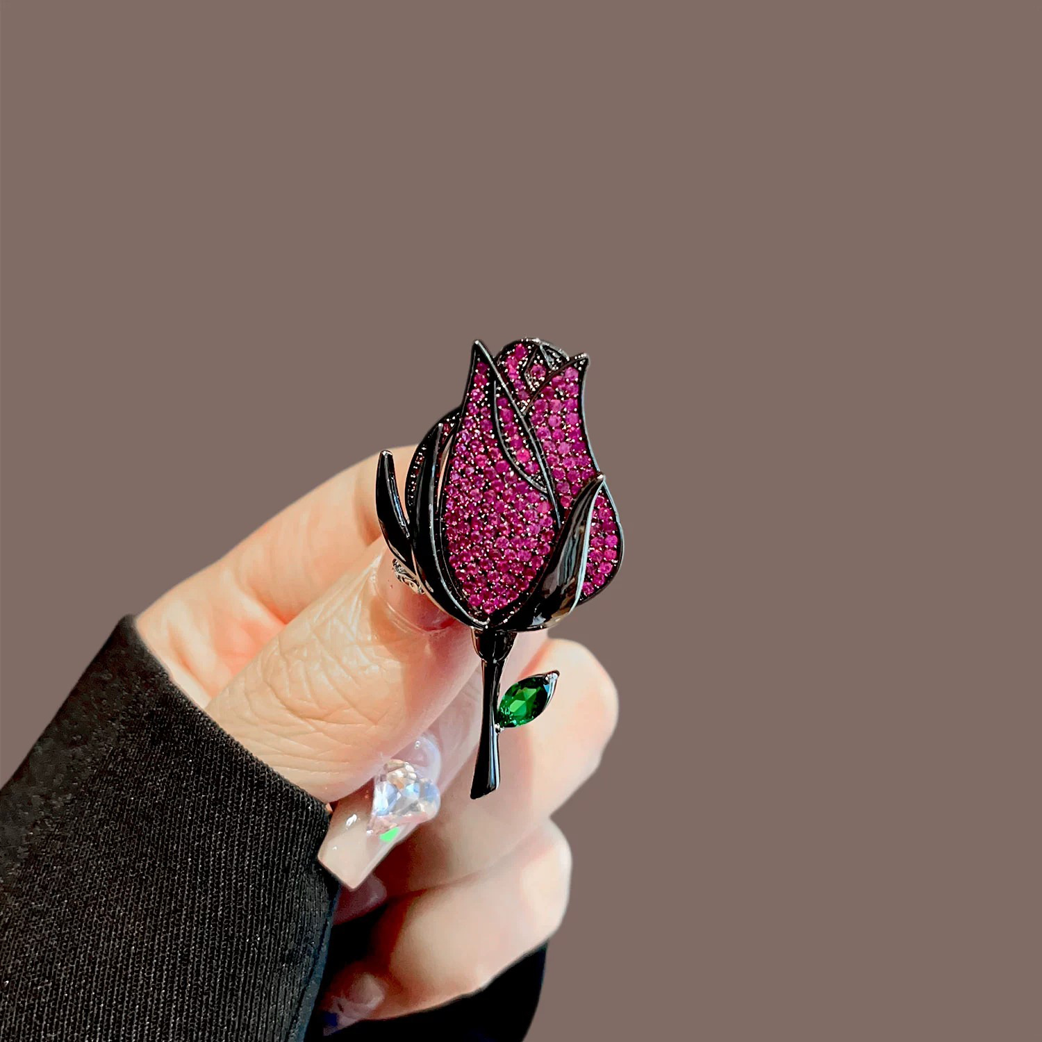 Luxe tulp broche voor dames niche ontwerp antislip speld accessoire_voghion.com