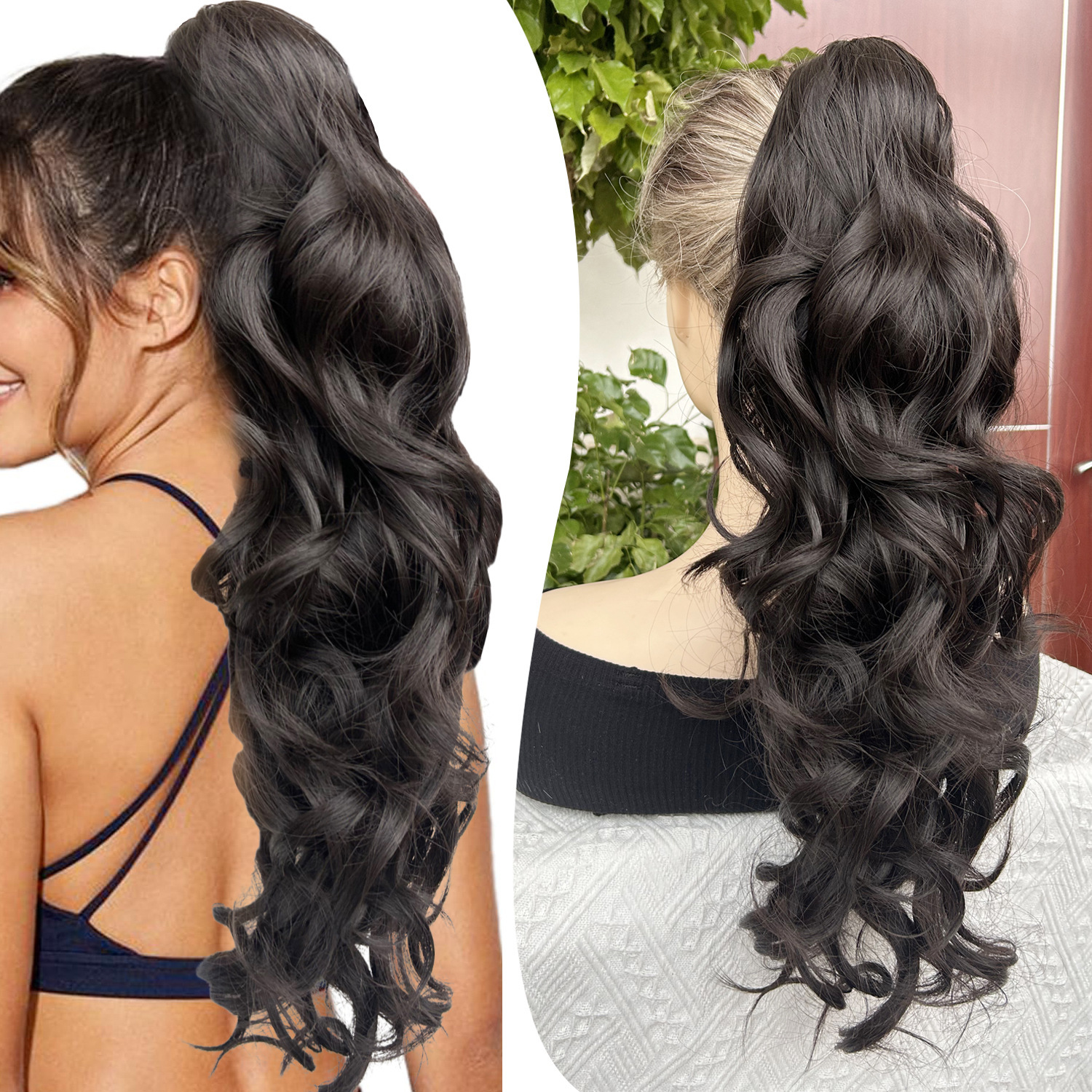 Cauda de caballo transfronteriza captura clips rolling wig