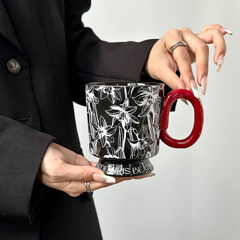设计感马克杯小众中古风杯子陶瓷水杯下午茶拿铁杯送女生伴手礼|undefined