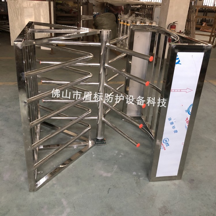 盾标防护购物商场出入口旋转闸禁行器 止逆导向器半高单向旋转闸